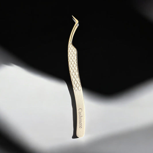 Cashmere Gold Fiber Tip Lash Tweezers