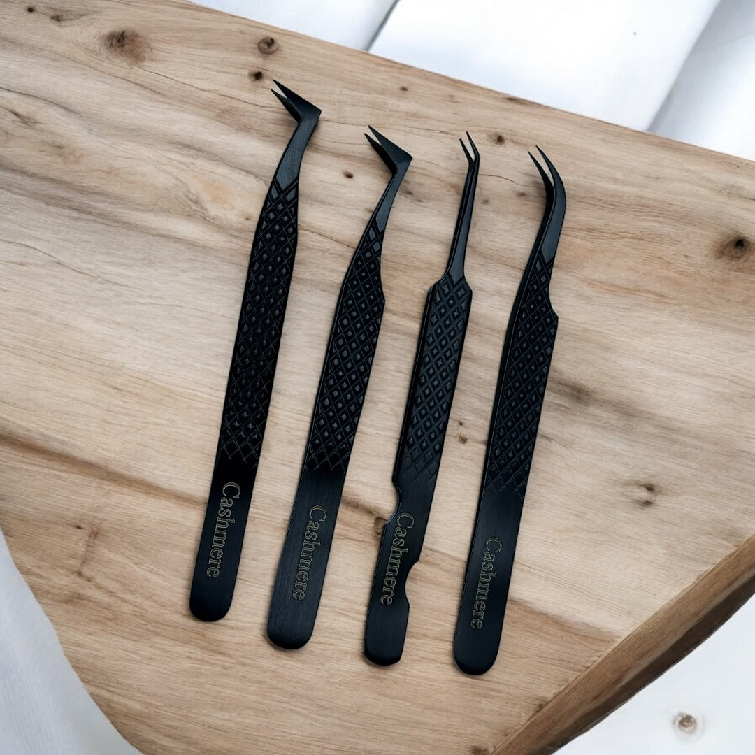 Cashmere Black Fiber Tip Tweezers
